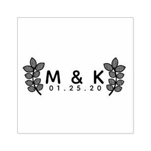 Hochzeits-Logo-Zweig Selbstfärbend Gummistempel