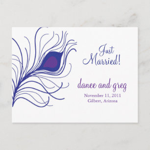 Hochzeits-Mitteilungspfaufeder Ankündigungspostkarte