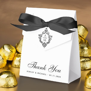 Hochzeits-Monogramm Schwarz-Weiß-Dankeschön  Geschenkschachtel