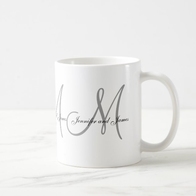 Hochzeits-Monogramm u. Tasse (Rechts)