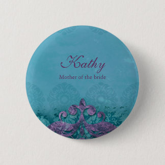 Hochzeits-Namensumbau-Knopf-AntikeVerdigris lila T Button