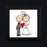 Hochzeits-Paare tue ich T - Shirts und Geschenke Geschenkbox<br><div class="desc">Eine Strichmännchenbraut und -bräutigam in einem Tuxedo und in einem Hochzeitskleid mit Text,  der "mich liest,  tun" auf Strichmännchenhochzeits-Paare T - Shirts,  Tassen,  Karten,  Aufklebern,  Andenken,  Schlüsselanhänger,  mousepads,  Tischsets,  Verzierungen und anderen Brautkleider- und Geschenkeinzelteilen.</div>