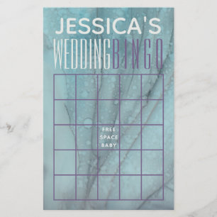 Hochzeits-Party BINGO Türkis und Lavendel Flyer