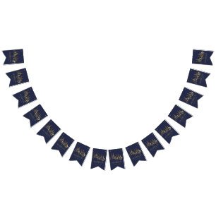 Hochzeits-Party-Flaggen-Marine-Blau und Wimpelkette