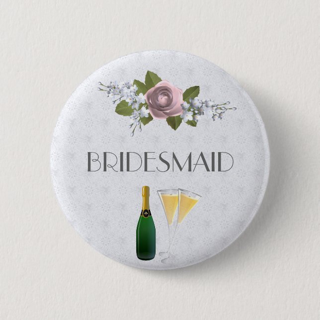 Hochzeits-Party-Knopf-Brautjungfer Button (Vorderseite)