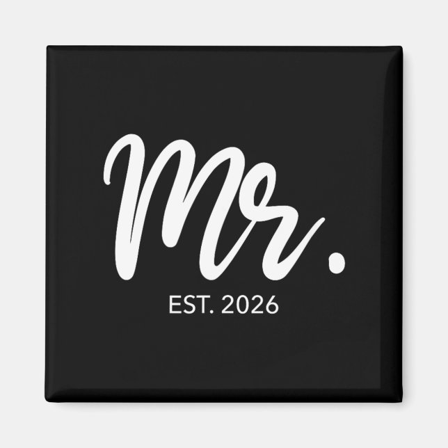 Hochzeits-Passende Geschenke Herr Est 2026 Bräutig Magnet (Vorne)