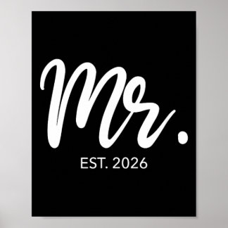 Hochzeits-Passende Geschenke Herr Est 2026 Bräutig Poster
