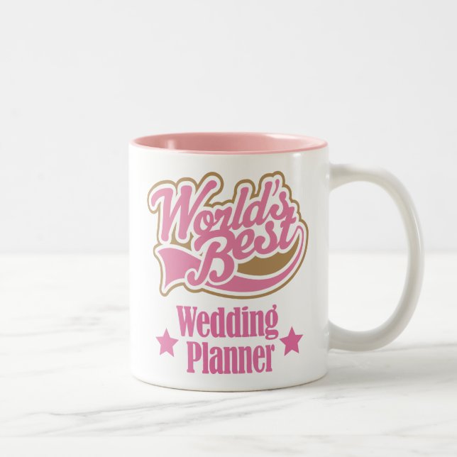 Hochzeits-Planer-Geschenk (Welten am besten) Zweifarbige Tasse (Rechts)