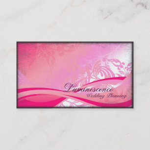 Hochzeits-Planer-Visitenkarte-Rosa-Blumenband Visitenkarte