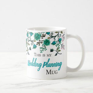 Hochzeits-Planungs-Tasse, grün-blauer Ton Tasse