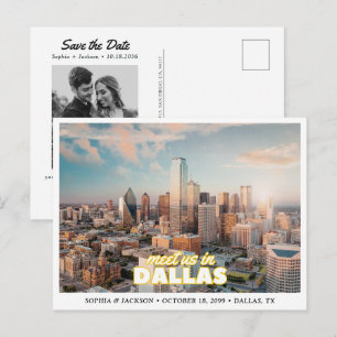 Hochzeits-Postkarte 'Save the Date' mit Dallas-Sky Postkarte