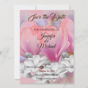 Hochzeits-Profi-Klassische Blumen Save The Date