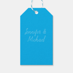 Hochzeits-Profi-Klassische Handschrift Blau Geschenkanhänger
