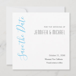Hochzeits-Profi Minimalist Modern Himmelblau Save The Date