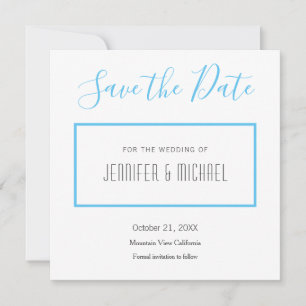 Hochzeits-Profi Minimalistisch Schlicht Himmelblau Save The Date