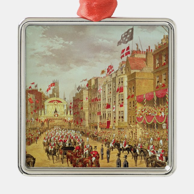 Hochzeits-Prozession von Edward, Prinz von Wales Silbernes Ornament (Vorne)
