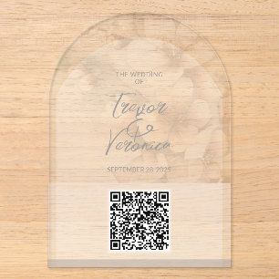 Hochzeits-QR-Code Kirschblüten-Einladung Acryleinladungen