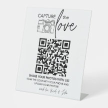 Hochzeits-QR-Code-Schild | Minimalistisches Hochze