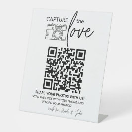 Hochzeits-QR-Code-Schild | Minimalistisches Hochze Sockelschild