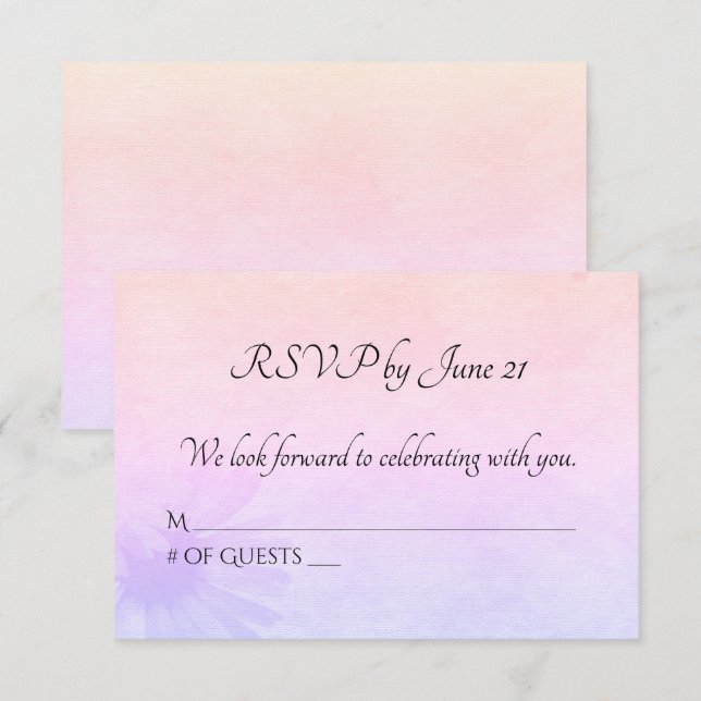 Hochzeits-Rainbow-Daisy-RSVP Einladung (Vorne/Hinten)