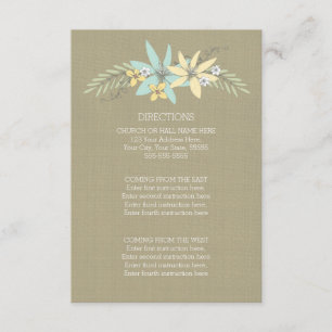 Hochzeits-Richtung kardiert Begleitkarte