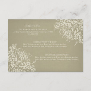Hochzeits-Richtung kardiert Vintages Blumen Begleitkarte