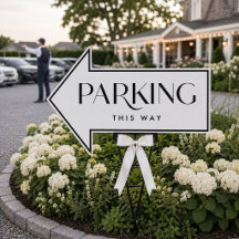 Hochzeits-Richtungsanzeiger Hofschild Parkplatz