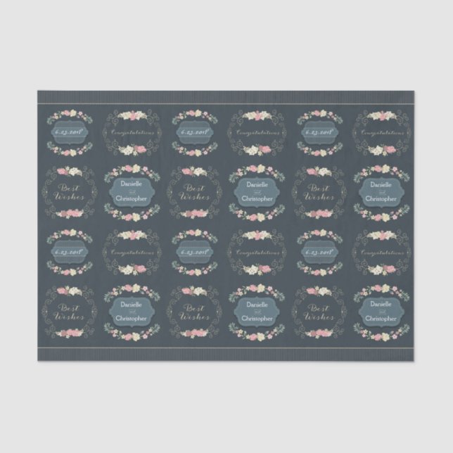 Hochzeits-Rosen-Seidenpapier Seidenpapier (Vorderseite)