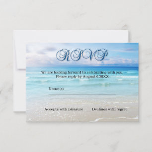 Hochzeits-RSVP-Einladung am Strand RSVP Karte