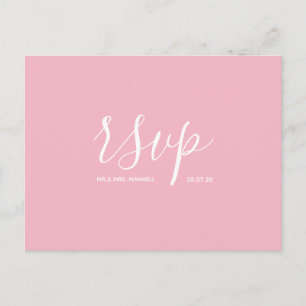 Hochzeits-RSVP-Karte Einfache Postkarte mit rosa