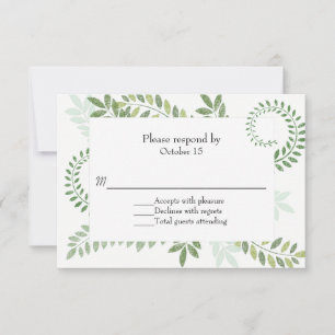 Hochzeits-RSVP-Karte Grüne Farne RSVP Karte