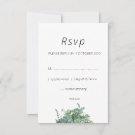 Hochzeits-RSVP-Karte mit botanischem Wildblumen-De RSVP Karte