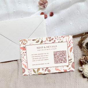 Hochzeits-RSVP-Karte mit sanften Herbstblättern RSVP Karte