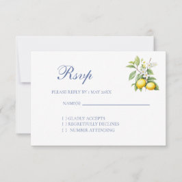 Hochzeits-RSVP-Karte mit Zitronenmotiv RSVP Karte