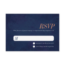 Hochzeits-RSVP-Karte, Navy Blau Textur