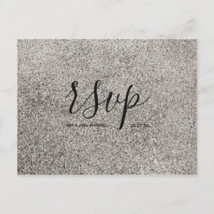 Hochzeits-RSVP-Karte Texture Concrete Script Einladungspostkarte