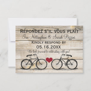 Hochzeits-RSVP-Karten mit Vintage-Fahrrad RSVP Karte