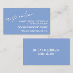 Hochzeits-RSVP Online Zeitgenössisches Periwinkle Begleitkarte