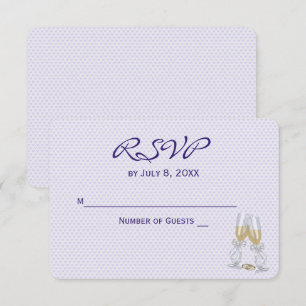 Hochzeits-RSVP Purple Hearts Einladung