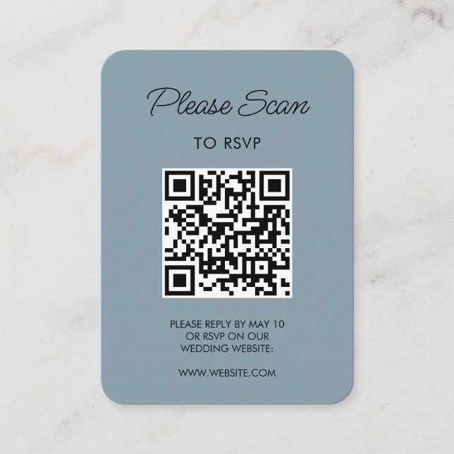 Hochzeits-RSVP-QR-Code modern minimalistisch einfa Begleitkarte (Vorderseite)