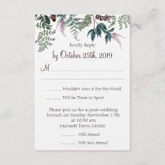 Hochzeits-RSVP zur Herbstblumen-Hochzeit Einladung