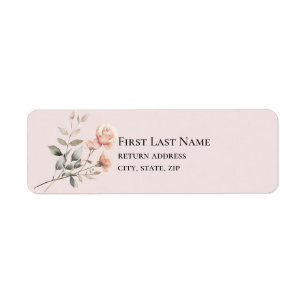 Hochzeits-Rücksende-Adressetikett Soft Peach