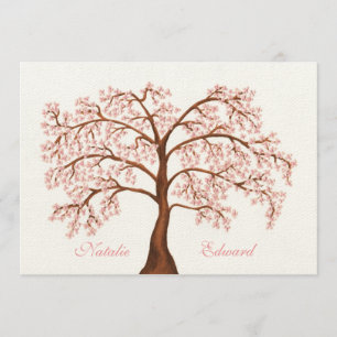 Hochzeits-Sakura-Kirschblütenbaum-Einladungen Einladung