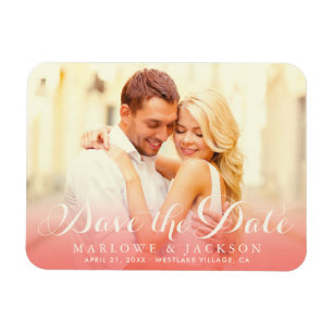 Hochzeits-Save-the-Date-Foto-Overlay mit Korallens Magnet
