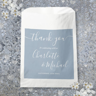 Hochzeits-Schriftzug Dusty Blue Dankeschön Geschenktütchen