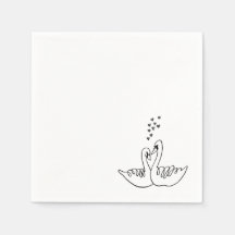 Hochzeits-Schwan-Cocktailserviette