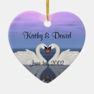 Hochzeits-Schwäne Keramikornament