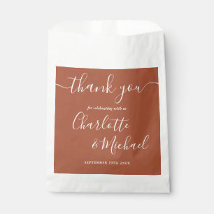 Hochzeits-Signatur-Skript Terrakotta-Dankeschön Geschenktütchen