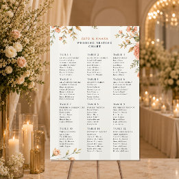 Hochzeits-Sitzplan | Florales Empfangsschild Poster