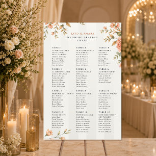 Hochzeits-Sitzplan Florales Empfangsschild Poster